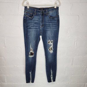 Judy Blue Women's Junior's Size 11 Jeans Skinny Fit Distressed Patches